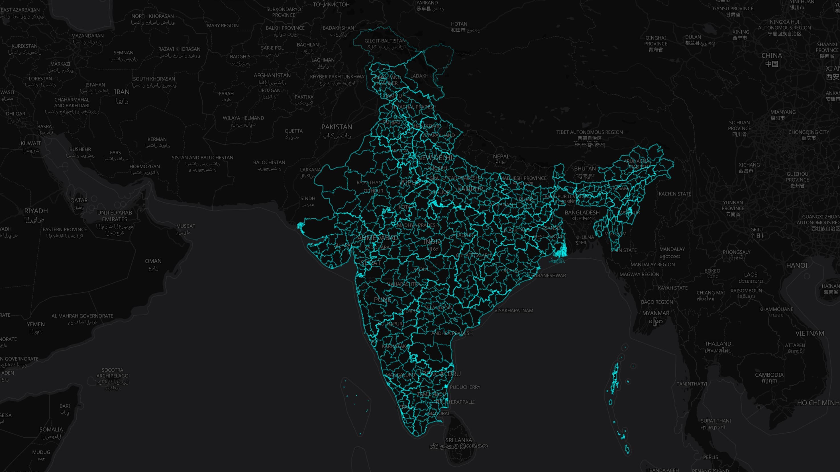 Spatial India districts boundary layer